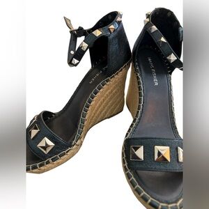 Marc Fisher Navy Kegan Espadrille Wedges NWOT
